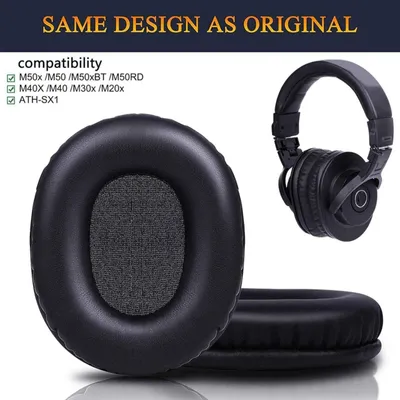 Schwarze Ohrpolster für Audio-Technica ATH-M50x und M40x