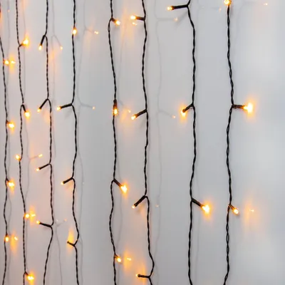 Produktbild von EGLO Lichterkette außen Golden Warm White, Balkon Deko, LED Kette, Weihnachtsbeleuchtung Lichtervorhang, Kunststoff in schwarz, transparent IP44