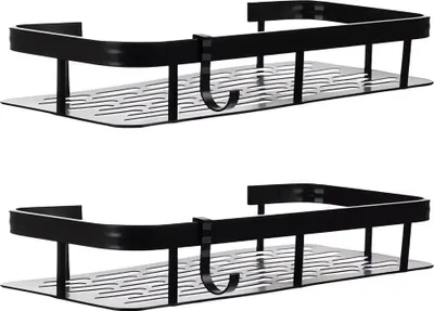 Obrázek produktu pro Ruhhy 23170 Nástěnná koupelnová polička 30 x 13 cm, 2 ks černá