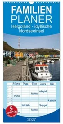 Zdjęcie produktu dla Familienplaner 2027 - Helgoland - idyllische Nordseeinsel mit 5 Spalten (Wandkalender, 21 x 45 cm) CALVENDO