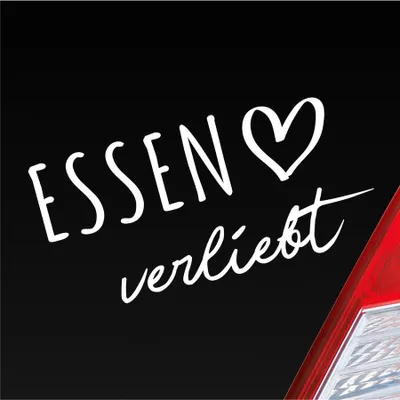 Produktbild von Auto Aufkleber Essen verliebt Herz Stadt Heimat Liebe Car 19x10 cm Weiss Glanz Sticker Heckscheibenaufkleber