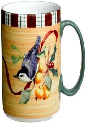 Produktbild von Famanu Steingutbecher Wintermotiv - Baumkleiber