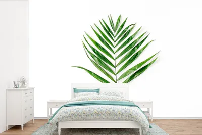 Produktbild von MuchoWow® Fototapete für Wohnzimmer oder Schlafzimmer Wandtapete Vinyl Motivtapete Grün - Blatt - Tropisch - 420x280 cm - Zimmer für Kinder