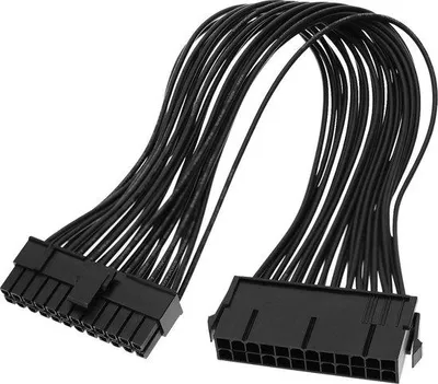 Obrázok produktu pre Predlžovací kábel k napájaciemu káblu ATX, 24-pinový, 32 cm, čierny