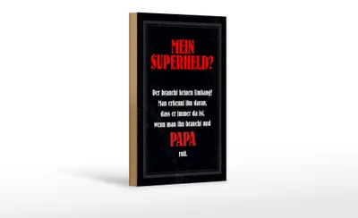 Produktbild von Holzschild Spruch 12x18cm mein Superheld Papa Schild