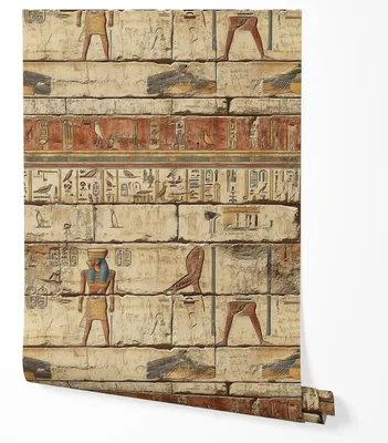 Produktbild von Selbstklebende Tapete Möbelfolie Ägyptisch Hieroglyphen Steinoptik Beige Braun 3D Tempel Wand Antik Tapete Wohnzimmer Schlafzimmer Flur Küche Vintage Abwaschbar 2,5m x 0,5m