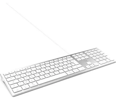 Image de Clavier Mobility Lab, AZERTY, 2xUSB, blanc/argent, pour Mac OS