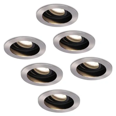 Produktbild von hoftronic LED Einbaustrahler 6x GU10 4W 4000K schwenkbar IP20 Edelstahl