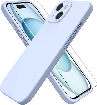 Obrázok produktu pre Puzdro pre iPhone 15, tekutý silikón, ochrana fotoaparátu, nárazuvzdorné puzdro na mobilný telefón