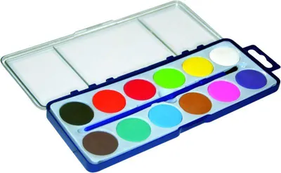 Produktbild von Titanum Schul-Aquarellfarben Malkasten 12 Farben