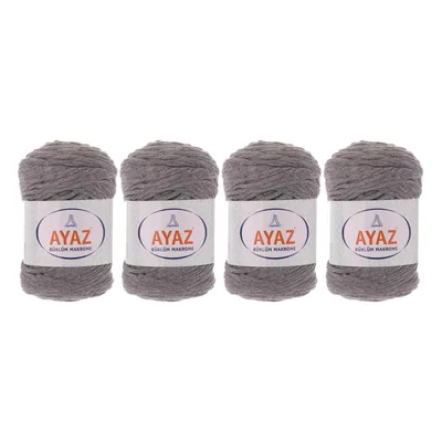 Produktbild von 4 x 250g Strickgarn Büklüm Makrome Baumwollgarn Strickwolle Häkelgarn Makrameegarn, Farbe:1195 hellgrau