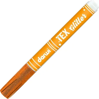 Obrázek produktu pro Darwi Tex Fabric Glitter Marker Fix na textil Orange 6 ml 1 ks