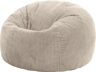 Produktbild von icon Klassischer Sitzsack Bean Bag Kingston, Cord Kuschelstuhl Sitzsäcke Für Das Wohnzimmer, Beige - Hergestellt in Deutschland