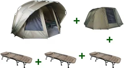 Image de Fort Knox 2.0 Dome 3,5 Man Bivy + Winterskin + 3 MK Flatsize Bedchairs