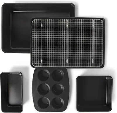Imagen del producto de Juego de 6 moldes para hornear - Antiadherentes - Apilables - Aptos para horno hasta 220 °C - Aptos para lavavajillas