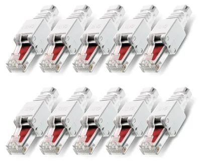 Produktbild von Netzwerkstecker 10x Cat6 RJ45 Stecker Netzwerk Montage Werkzeuglos Cat5 Cat7 LAN