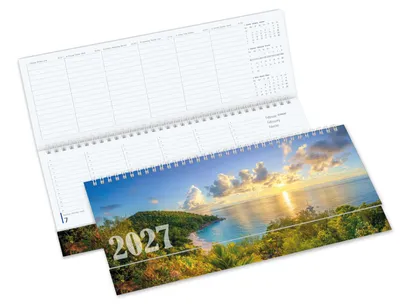 Produktbild von Timr Tischquerkalender 2027 - 1 Woche auf 2 Seiten I Motiv Karibik I tr492