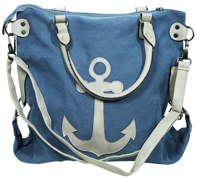 Produktbild von Maritime Schultertasche mit Ankermotiv, 40x42 cm, viel Stauraum und verstellbarem Gurt