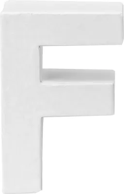 Produktbild von Papp Buchstabe F weiss 10 x 3,5cm