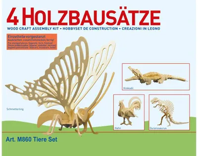 Obrázok produktu pre PEBARO drevená stavebnica zvieratká, sada 4 ks