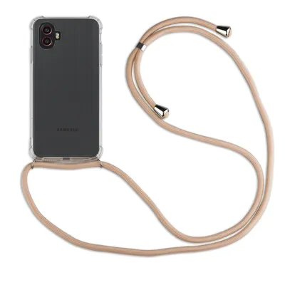 Produktbild von Handykette für Samsung Galaxy Xcover 6 Pro Handyhülle mit Band Hülle mit Kordel Beige / Braun