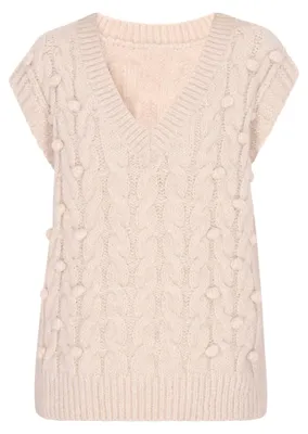 Produktbild von minya damen pullunder - creme melange, XL/XXL