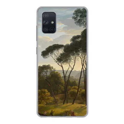 Produktbild von MuchoWow® Handyhülle Schutzhülle Hülle für Samsung Galaxy A71 Italienische Landschaft mit Zirbelkiefer - Gemälde von Hendrik Voogd Silikon Softcase Handy Hülle - Kartenbesitzer