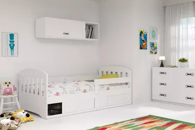 Obrázok produktu pre Detská posteľ 80x160 GAVRIL s úložným priestorom a matracom - biela