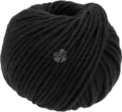A ball of black yarn.
