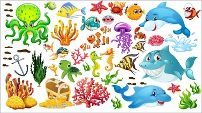 Produktbild von 059 Wandtattoo Unterwasserwelt - 1250 x 700 mm