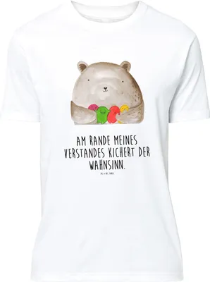 Produktbild von Mr. & Mrs. Panda Tshirt Bär Gefühl - Weiß - Geschenk, T-Shirt, Design, mit Spruch, Teddy, oberteil, Verrückt, Wahnsinn, Durchgedreht, S