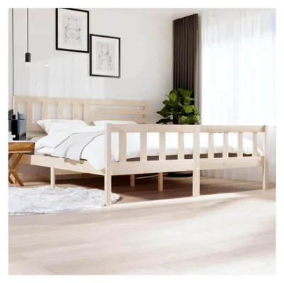 Produktbild von Betten & Zubehör-Betten & Bettrahmen-3101173 Bettgestell ohne Matratze Massivholz 200x200 cm (810102+814164)