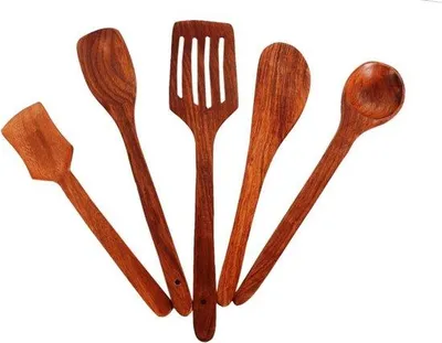Produktbild von Famanu Küchenutensilien Set 5-teilig - Handgemachte Holzaccessoires