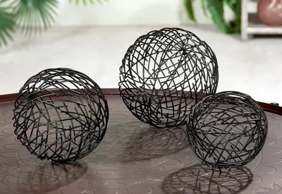 Produktbild von Casablanca Dekokugel, "Wires", Eisen, schwarz, , D. 16 cm 68868