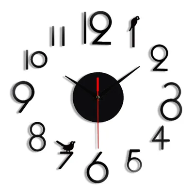 Produktbild von Rahmenlose stille Wanduhr mit 3D-Spiegelaufkleber, Heimbürodekoration, DIY-Wanduhr, modernes Design