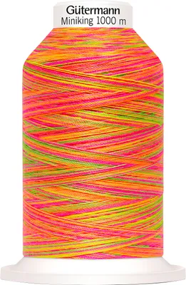 Produktbild von Gütermann Nähgarn Miniking Multicolor, No. 120, 1000 m 9878 Pink-Orange