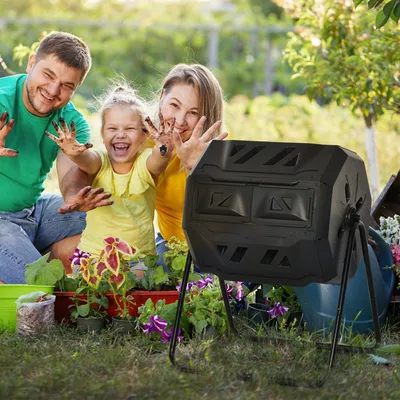 Productafbeelding van Compostbak - Composteerbak - Tuincompostvat - Compostcontainer - Keukenafvalverwerker - 160 Liter