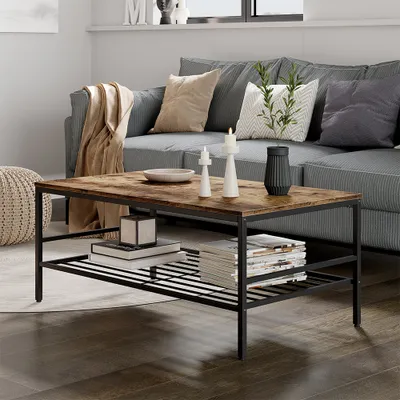 Obrázek produktu pro Konferenční stolek Vicco Fyrk Dub Goldkraft/černá 106 x 60 cm s policí, Model 55288