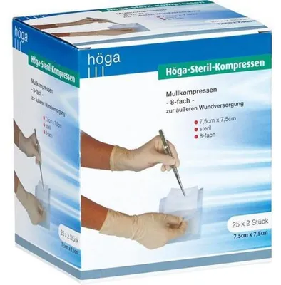 Productafbeelding van HÖGA-KOMPRESSEN, 7,5x7,5 cm, steriel, 8 stuks