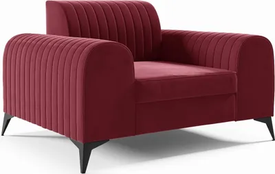 Produktbild von LIKMA Rot Samt Sessel Wohnzimmer ELSA Komplett Montiert Modern Relaxsessel 115,5x77x93 cm Fernsehsessel Hydrophobe