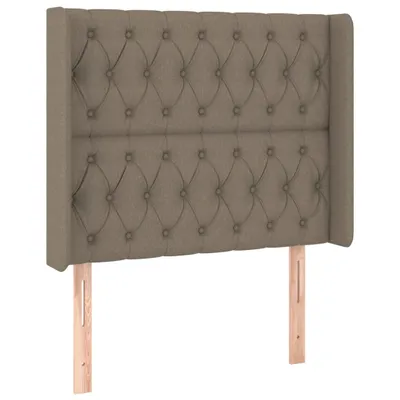 Image de vidaXL Tête de lit avec oreilles taupe 103x16x118/128 cm Tissu