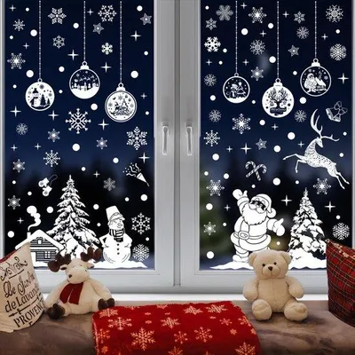 Produktbild von Weihnachtsdekoration Selbstklebende Schneeflocken Folie PVC für Winterfenster