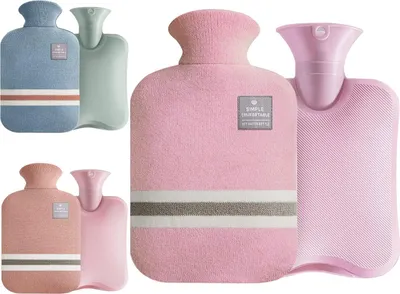 Produktbild von 2 Liter Wärmflasche mit weichem Deckel - Schutz gegen Kälte - beheizbare Winterdecke - rosa
