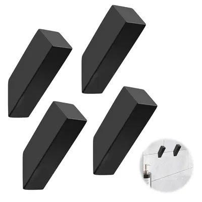 Produktbild von 4 Packung Handtuchhalter für Badezimmer An der Wand montiert Garderobenhaken Schwerlast Hutständer Kleiderbügel, Wandhaken,Schwarz