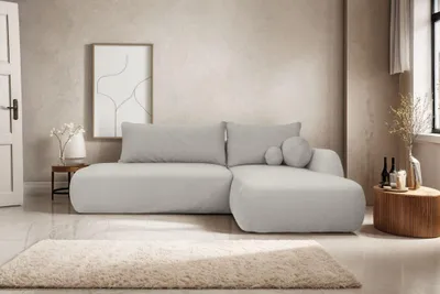 Produktbild von Kaiser Möbel Ecksofa Fabo mit Schlaffunktion und Bettzeugcontainer, Stoff Quelle Grau Rechts