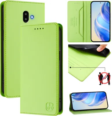 Image de Etui en cuir pour Samsung Galaxy J6+/J6 Plus, étui à rabat avec fentes pour cartes, portefeuille et support Vert