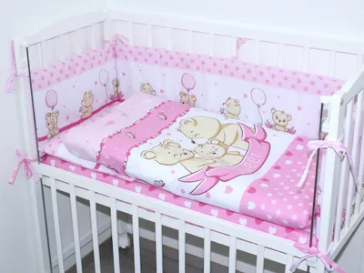 Produktbild von Baby Bettwäsche für Beistellbett 40x90cm Set mit Nestchen Spannbettlaken 6 teilig - D23- Sweet Rosa