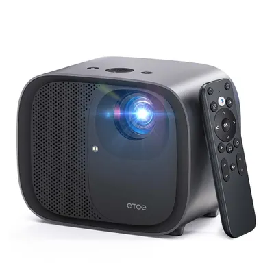 Zdjęcie produktu dla Projektor ETOE E3 Pro z Google TV – 600 ANSI, rozdzielczość natywna 1080p, autofokus, 4K, głośniki 2x10 W, dwuzakresowe WiFi
