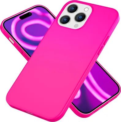 Produktbild von Hülle Neon für iPhone 15 Pro Max Silikon Schutzhülle Bunt Case Handyhülle Cover Pink