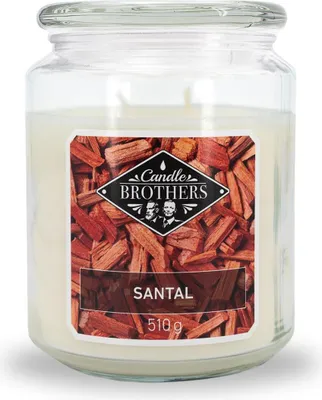Produktbild von Santal Duftkerze Candle Brothers, Kerze im Glas, 2 Dochte, 510g, 100h Brenndauer, Raumduftkerze